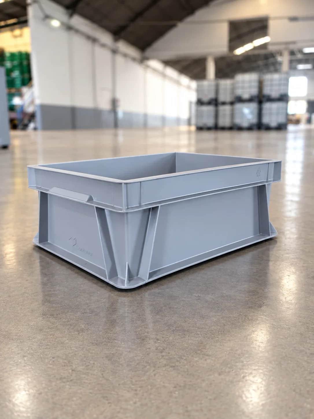 Caja apilable gris 40x30x15, con fondo